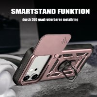 Outdoor Panzer Hülle für Honor 600 / 600 Pro Handyhülle mit Slide Kameraschutz Ringhalter Rosegold