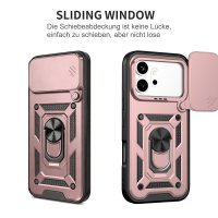 Outdoor Panzer Hülle für Honor 600 / 600 Pro Handyhülle mit Slide Kameraschutz Ringhalter Rosegold