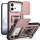 Outdoor Panzer Hülle für Honor 600 / 600 Pro Handyhülle mit Slide Kameraschutz Ringhalter Rosegold