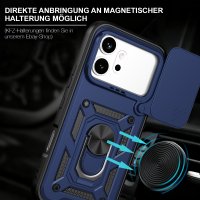Outdoor Panzer Hülle für Honor 600 / 600 Pro Handyhülle mit Slide Kameraschutz Ringhalter Blau