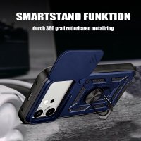 Outdoor Panzer Hülle für Honor 600 / 600 Pro Handyhülle mit Slide Kameraschutz Ringhalter Blau