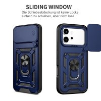 Outdoor Panzer Hülle für Honor 600 / 600 Pro Handyhülle mit Slide Kameraschutz Ringhalter Blau