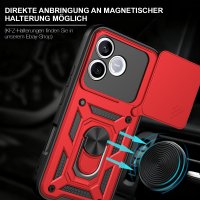 Outdoor Panzer Hülle für Honor 600 Lite Handyhülle mit Slide Kameraschutz Ringhalter Rot