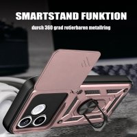 Outdoor Panzer Hülle für Honor 600 Lite Handyhülle mit Slide Kameraschutz Ringhalter Rosegold