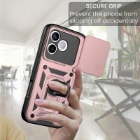 Outdoor Panzer Hülle für Honor 600 Lite Handyhülle mit Slide Kameraschutz Ringhalter Rosegold