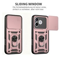 Outdoor Panzer Hülle für Honor 600 Lite Handyhülle mit Slide Kameraschutz Ringhalter Rosegold