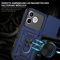 Outdoor Panzer Hülle für Honor 600 Lite Handyhülle mit Slide Kameraschutz Ringhalter Blau