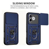 Outdoor Panzer Hülle für Honor 600 Lite Handyhülle mit Slide Kameraschutz Ringhalter Blau
