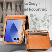 Hülle für Samsung Galaxy Z Flip 8 - Handyhülle Schutzhülle Flip Case Etui Braun