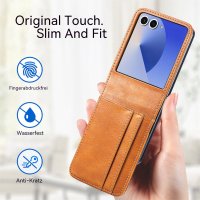 Hülle für Samsung Galaxy Z Flip 8 - Handyhülle Schutzhülle Flip Case Etui Braun