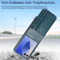 Hülle für Samsung Galaxy Z Flip 8 - Handyhülle Schutzhülle Flip Case Etui Petrol