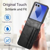 Hülle für Samsung Galaxy Z Flip 8 - Handyhülle Schutzhülle Flip Case Etui Schwarz
