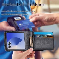 Hülle für Samsung Galaxy Z Flip 8 - Handyhülle Schutzhülle Flip Case Etui Schwarz