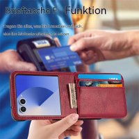 Hülle für Samsung Galaxy Z Flip 8 - Handyhülle Schutzhülle Flip Case Etui Weinrot