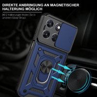 Outdoor Panzer Hülle für Motorola Moto G87 Kameraschutz Ring Case Stoßfest Blau