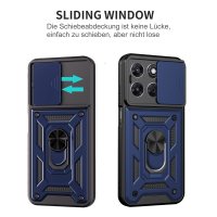 Outdoor Panzer Hülle für Motorola Moto G87 Kameraschutz Ring Case Stoßfest Blau