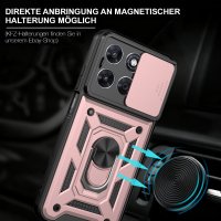 Outdoor Panzer Hülle für Motorola Moto G87 Kameraschutz Ring Case Stoßfest Rosegold
