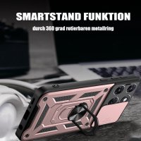Outdoor Panzer Hülle für Motorola Moto G87 Kameraschutz Ring Case Stoßfest Rosegold