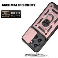 Outdoor Panzer Hülle für Motorola Moto G87 Kameraschutz Ring Case Stoßfest Rosegold