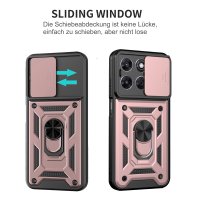 Outdoor Panzer Hülle für Motorola Moto G87 Kameraschutz Ring Case Stoßfest Rosegold