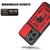 Outdoor Panzer Hülle für Motorola Moto G87 Kameraschutz Ring Case Stoßfest Rot