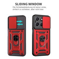 Outdoor Panzer Hülle für Motorola Moto G87 Kameraschutz Ring Case Stoßfest Rot