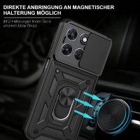 Outdoor Panzer Hülle für Motorola Moto G87 Kameraschutz Ring Case Stoßfest Schwarz