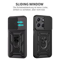 Outdoor Panzer Hülle für Motorola Moto G87 Kameraschutz Ring Case Stoßfest Schwarz