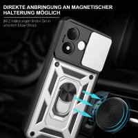 Outdoor Hülle Xiaomi Redmi Note 17 Pro 5G Handyhülle Kameraschutz Ringhalter Silber