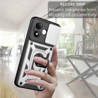 Outdoor Hülle Xiaomi Redmi Note 17 Pro 5G Handyhülle Kameraschutz Ringhalter Silber