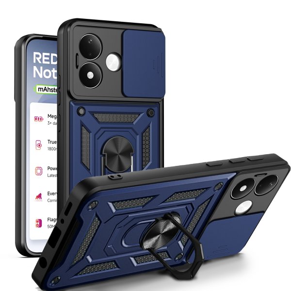 Outdoor Hülle Xiaomi Redmi Note 17 Pro 5G Handyhülle Kameraschutz Ringhalter Blau