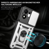 Outdoor Panzer Hülle für Honor 600 Smart Handyhülle mit Slide Kameraschutz Ringhalter Silber