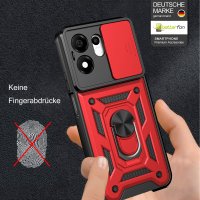 Outdoor Panzer Hülle für Honor 600 Smart Handyhülle mit Slide Kameraschutz Ringhalter Rot
