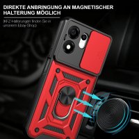 Outdoor Panzer Hülle für Honor 600 Smart Handyhülle mit Slide Kameraschutz Ringhalter Rot