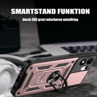 Outdoor Panzer Hülle für Honor 600 Smart Handyhülle mit Slide Kameraschutz Ringhalter Rosegold
