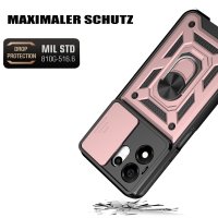 Outdoor Panzer Hülle für Honor 600 Smart Handyhülle mit Slide Kameraschutz Ringhalter Rosegold