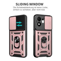 Outdoor Panzer Hülle für Honor 600 Smart Handyhülle mit Slide Kameraschutz Ringhalter Rosegold