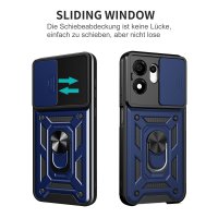 Outdoor Panzer Hülle für Honor 600 Smart Handyhülle mit Slide Kameraschutz Ringhalter Blau