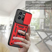 Outdoor Hülle für Motorola Edge 70 Fusion Kameraschutz Ring Case Stoßfest Rot