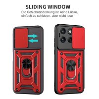 Outdoor Hülle für Motorola Edge 70 Fusion Kameraschutz Ring Case Stoßfest Rot