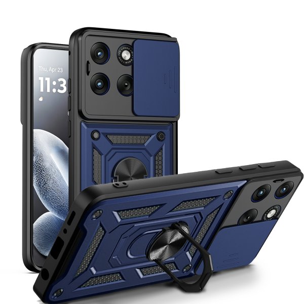 Outdoor Hülle für Motorola Edge 70 Fusion Kameraschutz Ring Case Stoßfest Blau
