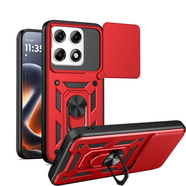 Outdoor Hülle für Motorola Edge 70 Pro Kameraschutz Ring Case Stoßfest Rot
