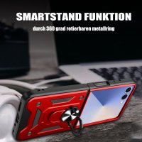 Outdoor Panzer Hülle mit Kameraschutz Ringhalter für Samsung Galaxy Z Flip 8 Rot