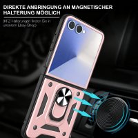 Outdoor Panzer Hülle mit Kameraschutz Ringhalter für Samsung Galaxy Z Flip 8 Rosegold