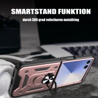 Outdoor Panzer Hülle mit Kameraschutz Ringhalter für Samsung Galaxy Z Flip 8 Rosegold