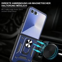 Outdoor Panzer Hülle mit Kameraschutz Ringhalter für Samsung Galaxy Z Flip 8 Blau