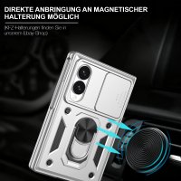 Outdoor Panzer Hülle mit Kameraschutz Ringhalter für Samsung Galaxy Z Fold 8 Silber