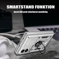 Outdoor Panzer Hülle mit Kameraschutz Ringhalter für Samsung Galaxy Z Fold 8 Silber
