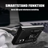 Outdoor Panzer Hülle mit Kameraschutz Ringhalter für Samsung Galaxy Z Fold 8 Schwarz