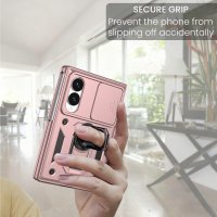 Outdoor Panzer Hülle mit Kameraschutz Ringhalter für Samsung Galaxy Z Fold 8 Rosegold
